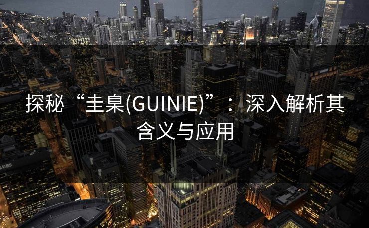 探秘“圭臬(GUINIE)”：深入解析其含义与应用